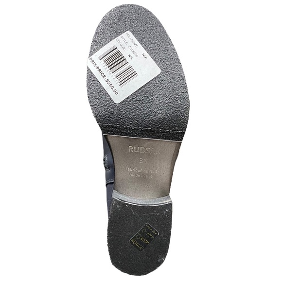 RUDSAK - Navy Blue leather & micro suede knee high riding boots with zip closure - Picture 10 of 16